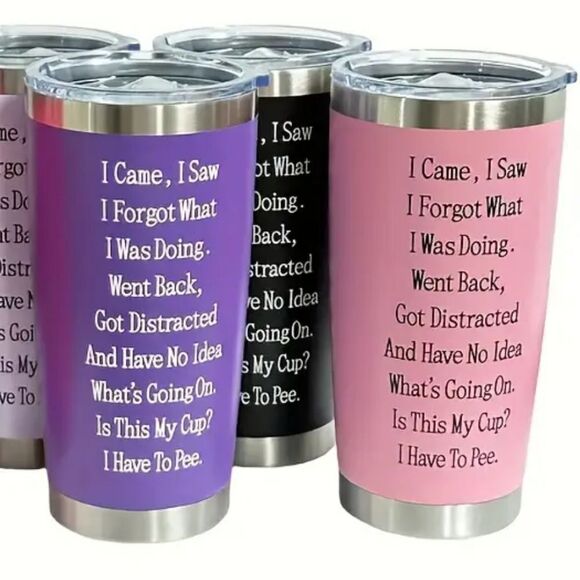 20 Oz Insulated Stainless Steel Tumbler Water Bottle Funny Sr Citizen Graphics - Picture 2 of 2